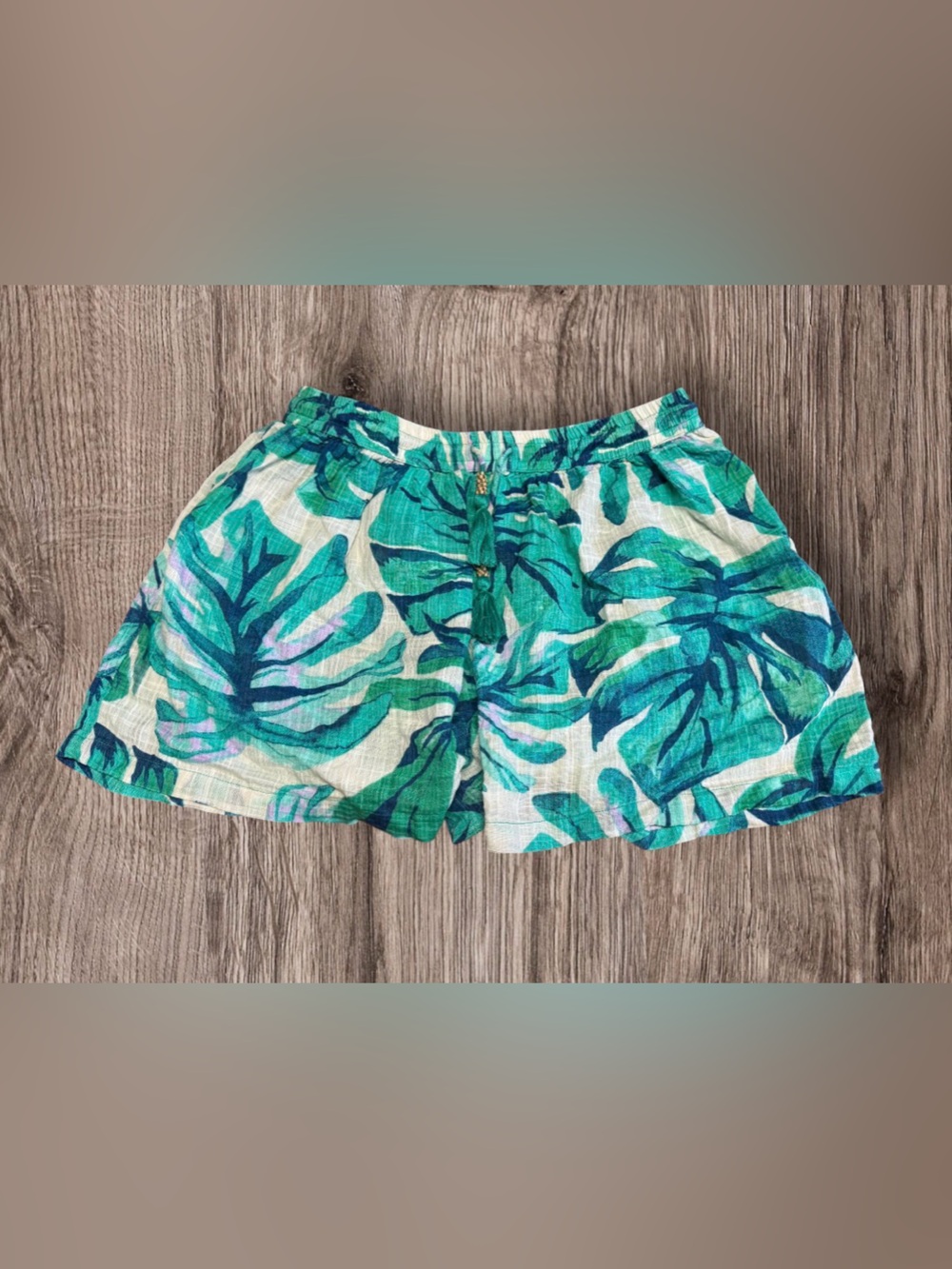 EUC Blue Island Tropical Print Flowy Shorts SZ L